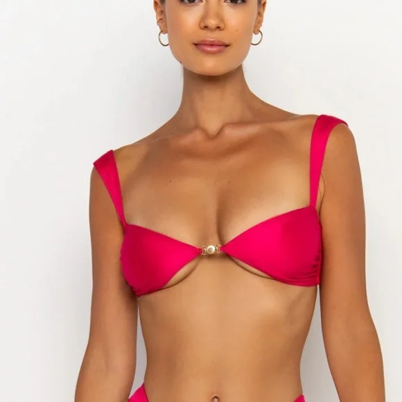 NWT Sommer Swim SORIYA MAGENTA Pink BALCONETTE BIKINI TOP Cheeky Swim Bottoms - Picture 2 of 9